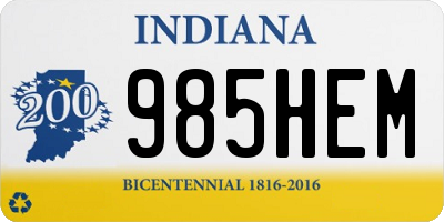 IN license plate 985HEM
