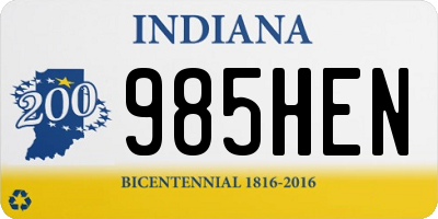 IN license plate 985HEN