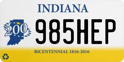 IN license plate 985HEP