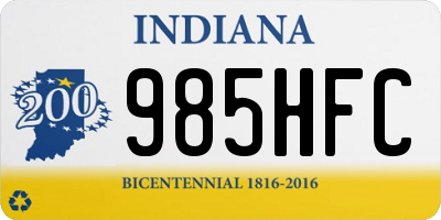 IN license plate 985HFC