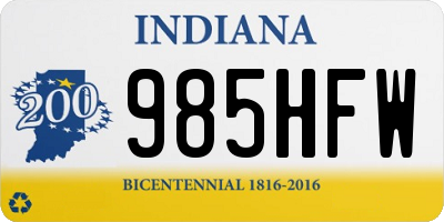 IN license plate 985HFW