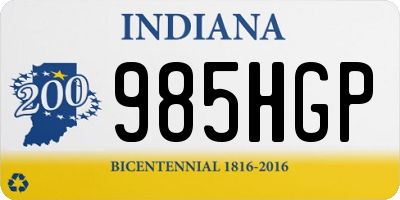 IN license plate 985HGP