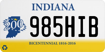 IN license plate 985HIB