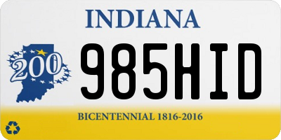 IN license plate 985HID