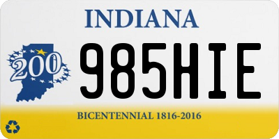 IN license plate 985HIE