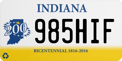 IN license plate 985HIF