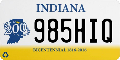 IN license plate 985HIQ