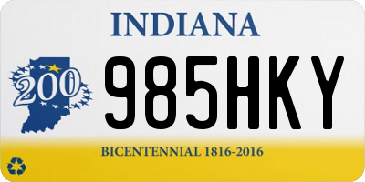 IN license plate 985HKY