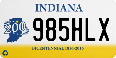 IN license plate 985HLX