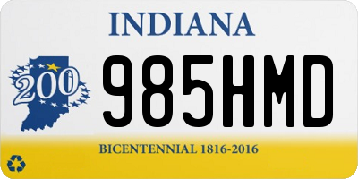 IN license plate 985HMD