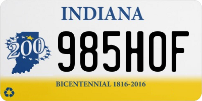 IN license plate 985HOF
