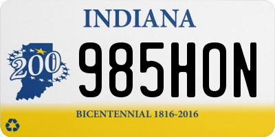 IN license plate 985HON