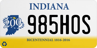 IN license plate 985HOS