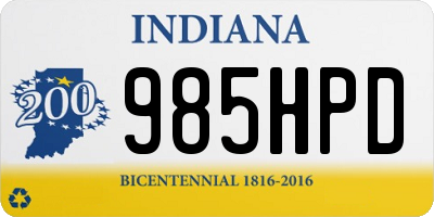 IN license plate 985HPD