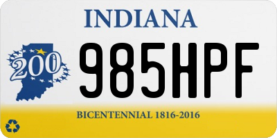 IN license plate 985HPF