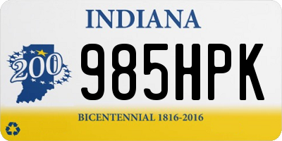 IN license plate 985HPK