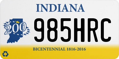 IN license plate 985HRC