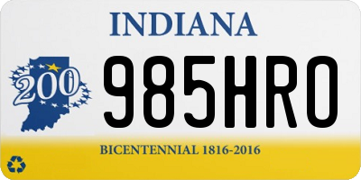 IN license plate 985HRO