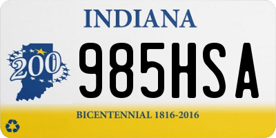 IN license plate 985HSA