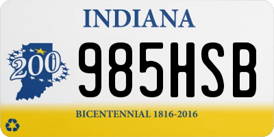 IN license plate 985HSB