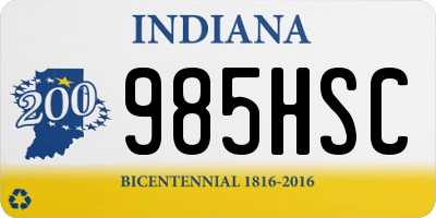 IN license plate 985HSC