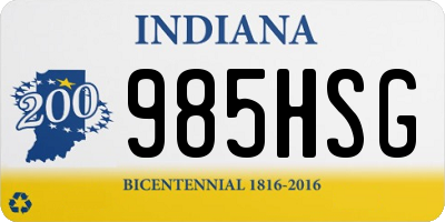 IN license plate 985HSG