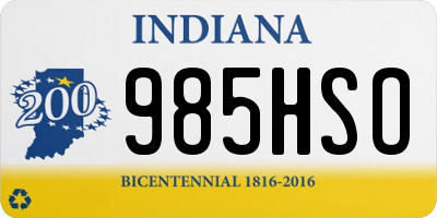 IN license plate 985HSO