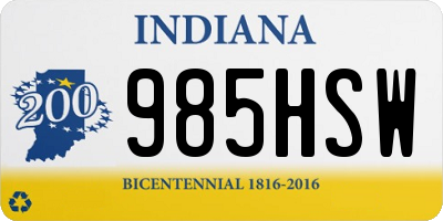 IN license plate 985HSW