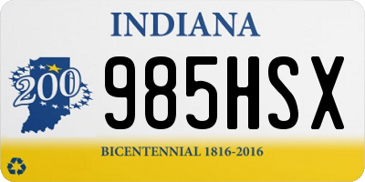 IN license plate 985HSX