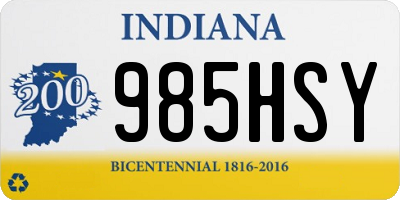 IN license plate 985HSY