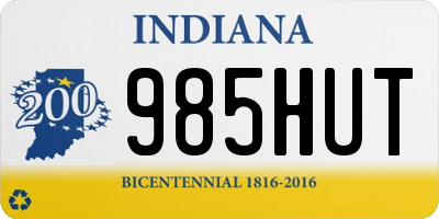 IN license plate 985HUT