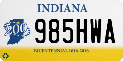 IN license plate 985HWA