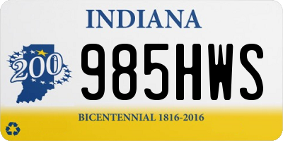 IN license plate 985HWS