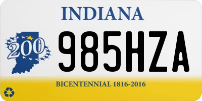 IN license plate 985HZA