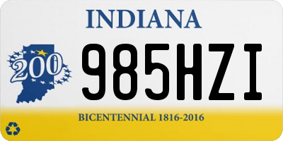 IN license plate 985HZI