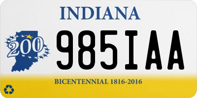 IN license plate 985IAA