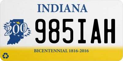 IN license plate 985IAH