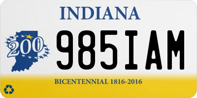 IN license plate 985IAM