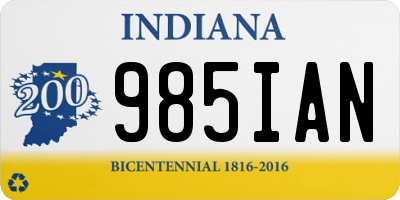 IN license plate 985IAN