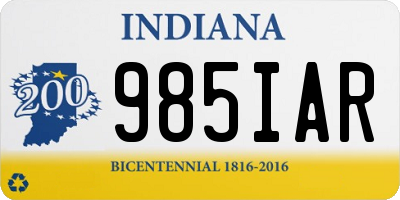 IN license plate 985IAR