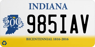 IN license plate 985IAV