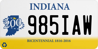 IN license plate 985IAW