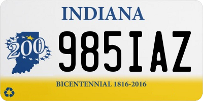 IN license plate 985IAZ