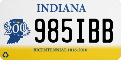 IN license plate 985IBB