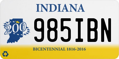 IN license plate 985IBN