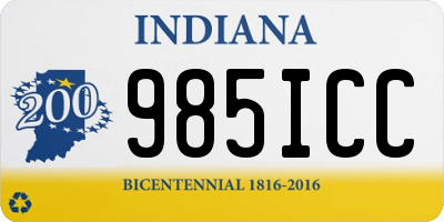 IN license plate 985ICC