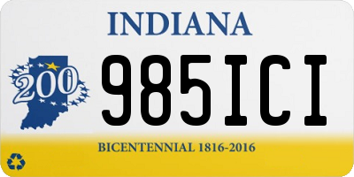 IN license plate 985ICI