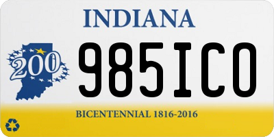 IN license plate 985ICO