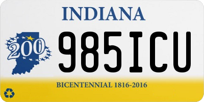 IN license plate 985ICU