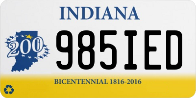 IN license plate 985IED
